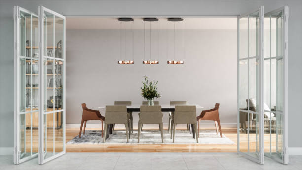 Modern Open Plan Living Room With Folding Door Entrance