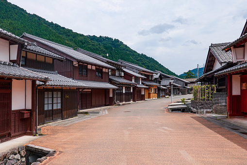 The streets of Kumagawa-shuku on the Wakasa Saba Kaido in Wakasa Town, Fukui Prefecture on a sunny day in August 2022