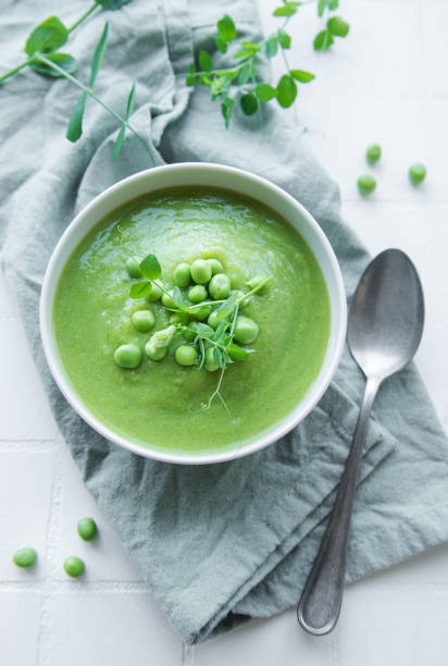istock Fresh vegetable soup made of green peas 1437221509