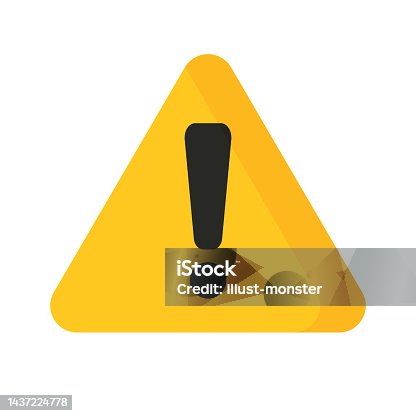 istock Triangular caution sign. Warning symbol. Danger. Vector. 1437224778