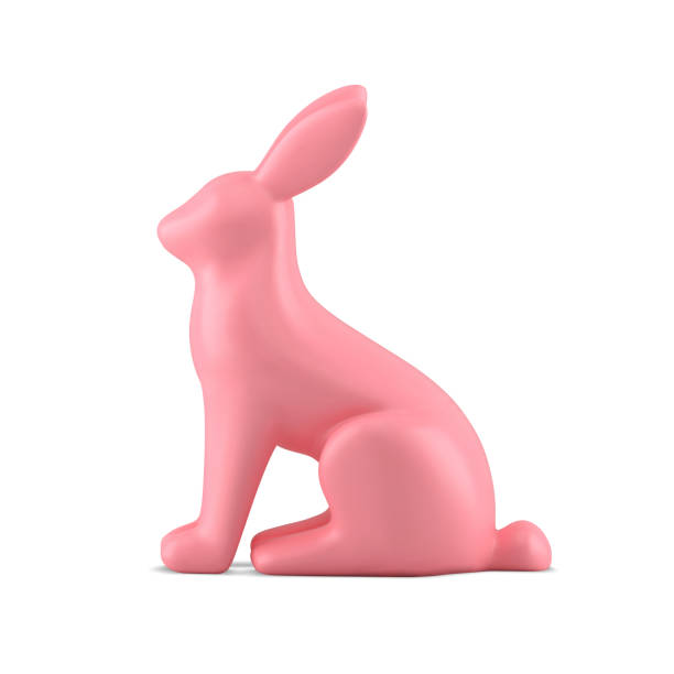 istock Candy pink rabbit Easter sweet delicious treat glossy statuette side view realistic 3d icon vector 1437227308