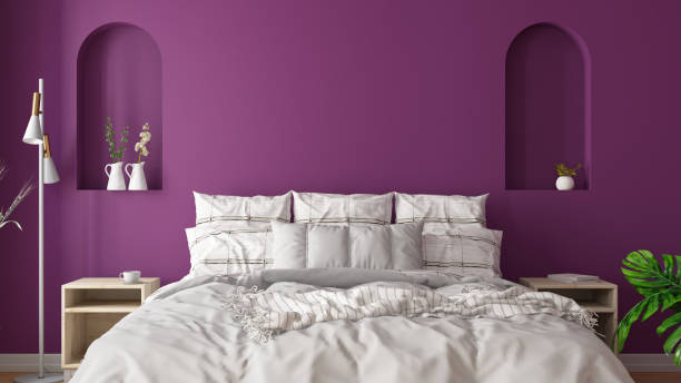 istock Cpzy Bedroom with Purple Walls 1437228502