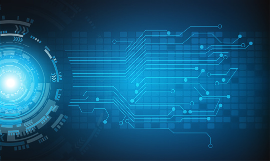 Computer Technology Bg Abstract Blue Computer Technology Background With Circuit Board And ...