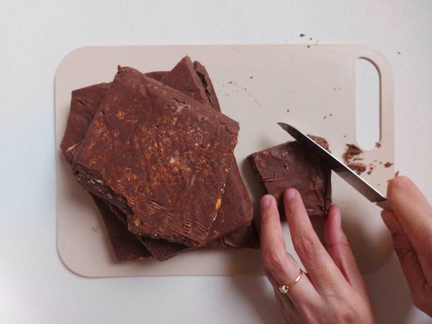 istock chunks of chocolate bar. 1437229128