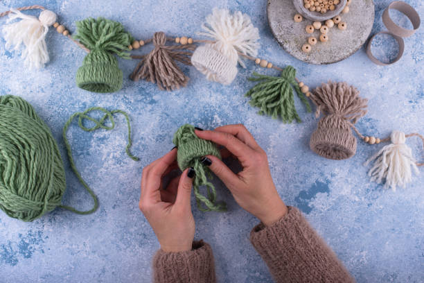 istock Hand made Christmas boho style garland 1437234222