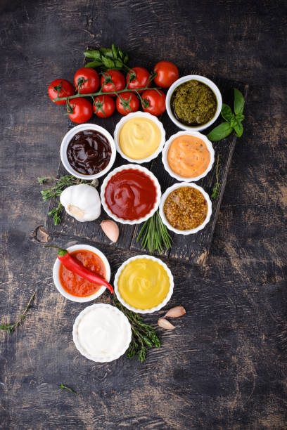 istock Set of different sauces. Ketchup, mustard and mayonnaise 1437234355