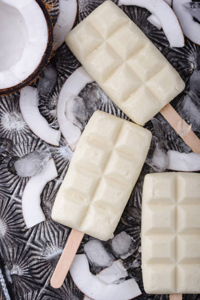 istock Healthy coconut ice cream popsicles 1437234369