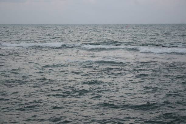 istock Landscape view of gray sea texture 1437241649