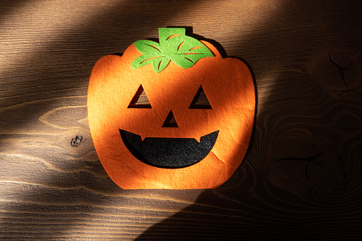 Scary Halloween pumpkin from felt