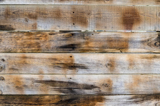 Wood brown horizontal oriented planks texture background.