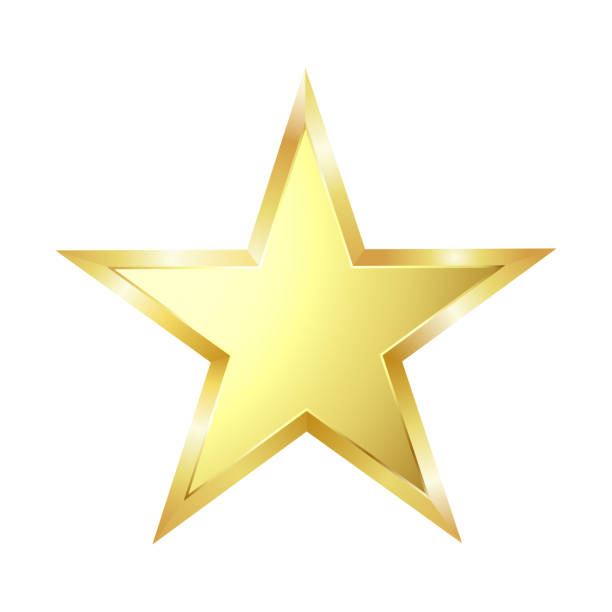 Gold star. Gold star on white background. star stock illustrations