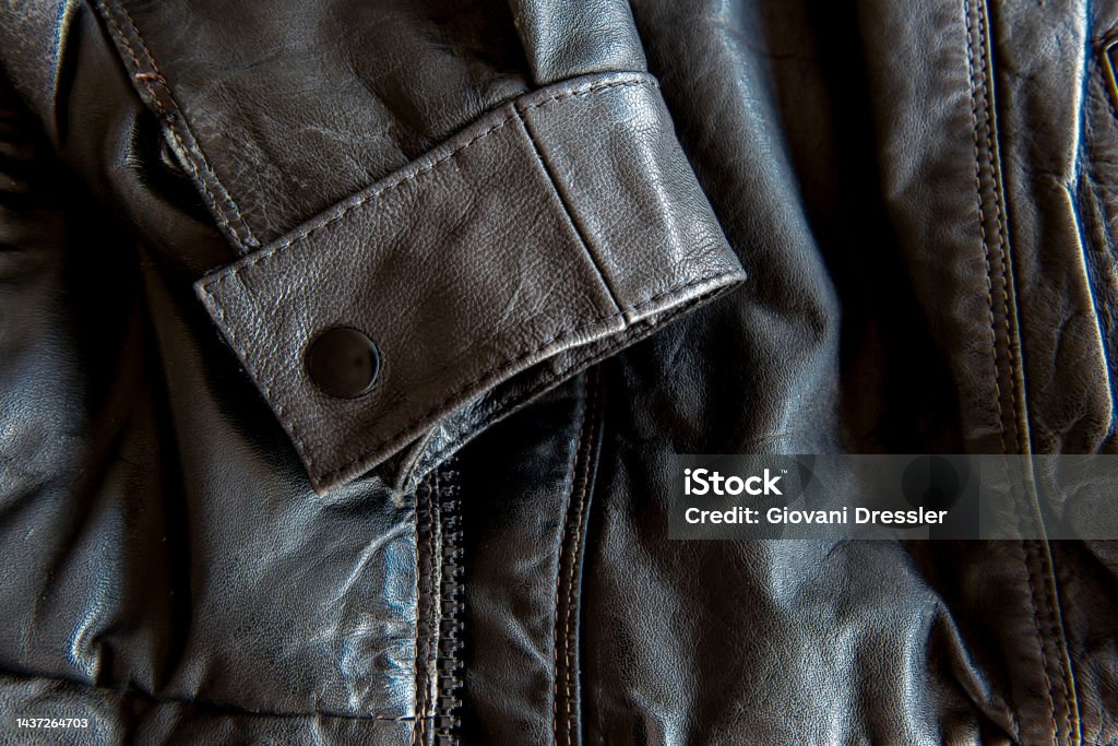 Black Leather Jacket Texture Background Stock Photo - Download Image ...