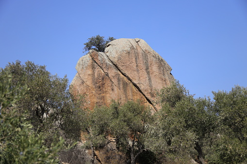 Stone near Bafa Lake in Mugla - Turkey. Rocks formations.