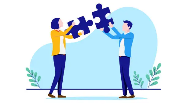 Vector illustration of Business puzzle