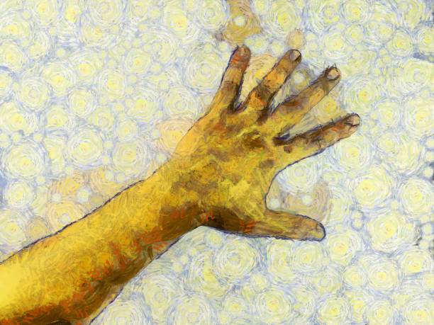 istock Man's hand Illustrations creates an impressionist style of painting. 1437272172