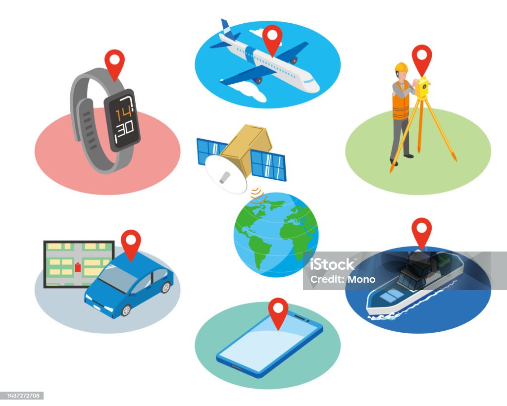 Gps Location Example Gps Usage Example Stock Illustration - Download Image Now - Air Vehicle ...