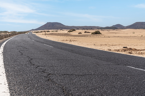 road to the desert in Cannaries islands
