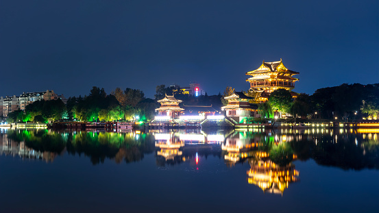 City Landscape Night Scenery Photography in Taizhou, China