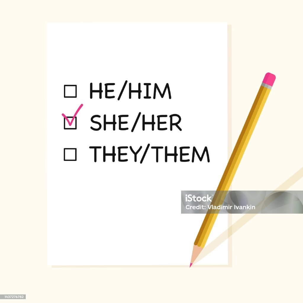 Checkbox Gender Check Boxes With Three Personal Gender Pronouns Stock Illustration ...
