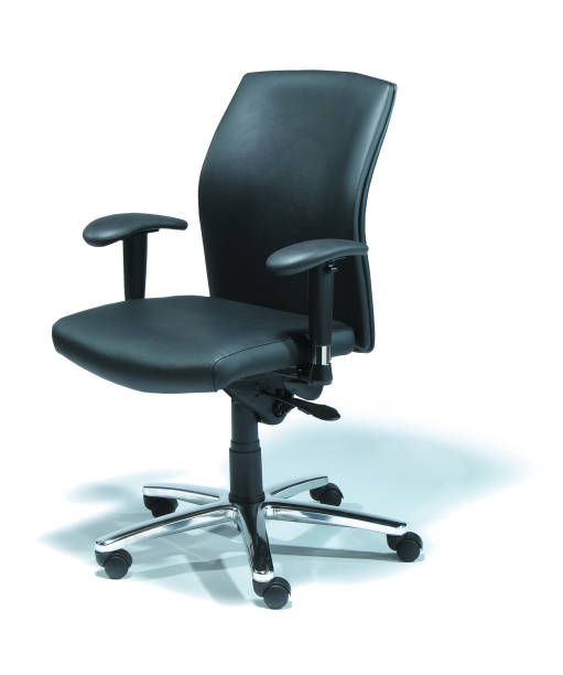 istock Black Office Chair isolated on white 1437277071