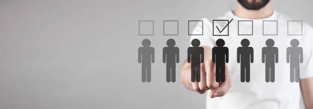istock Choosing candidate from group. Employee selection recruitment 1437277138