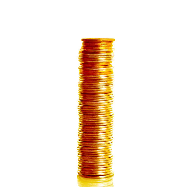 golden coins isolated on white