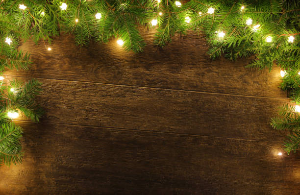 istock Christmas Corona made with Branches and White Lights 1437282671