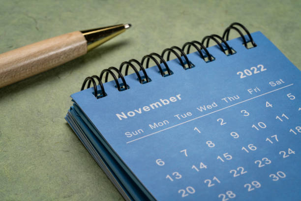 istock November 2022 - spiral desktop calendar 1437283540