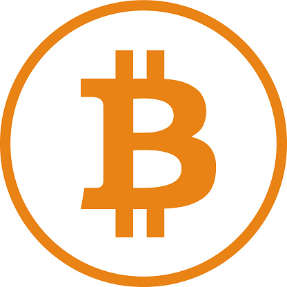Bitcoin cryptocurrency vector icon in orange created October 2022
