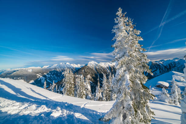 istock Alpine mountain winter landscape on sunny day 1437289781