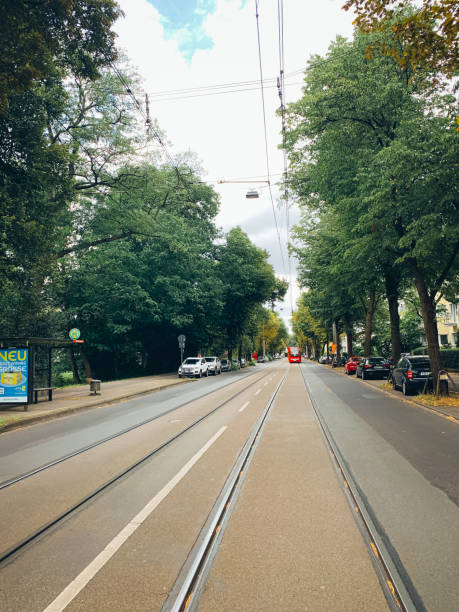 istock The tramway line on the street. 1437308156