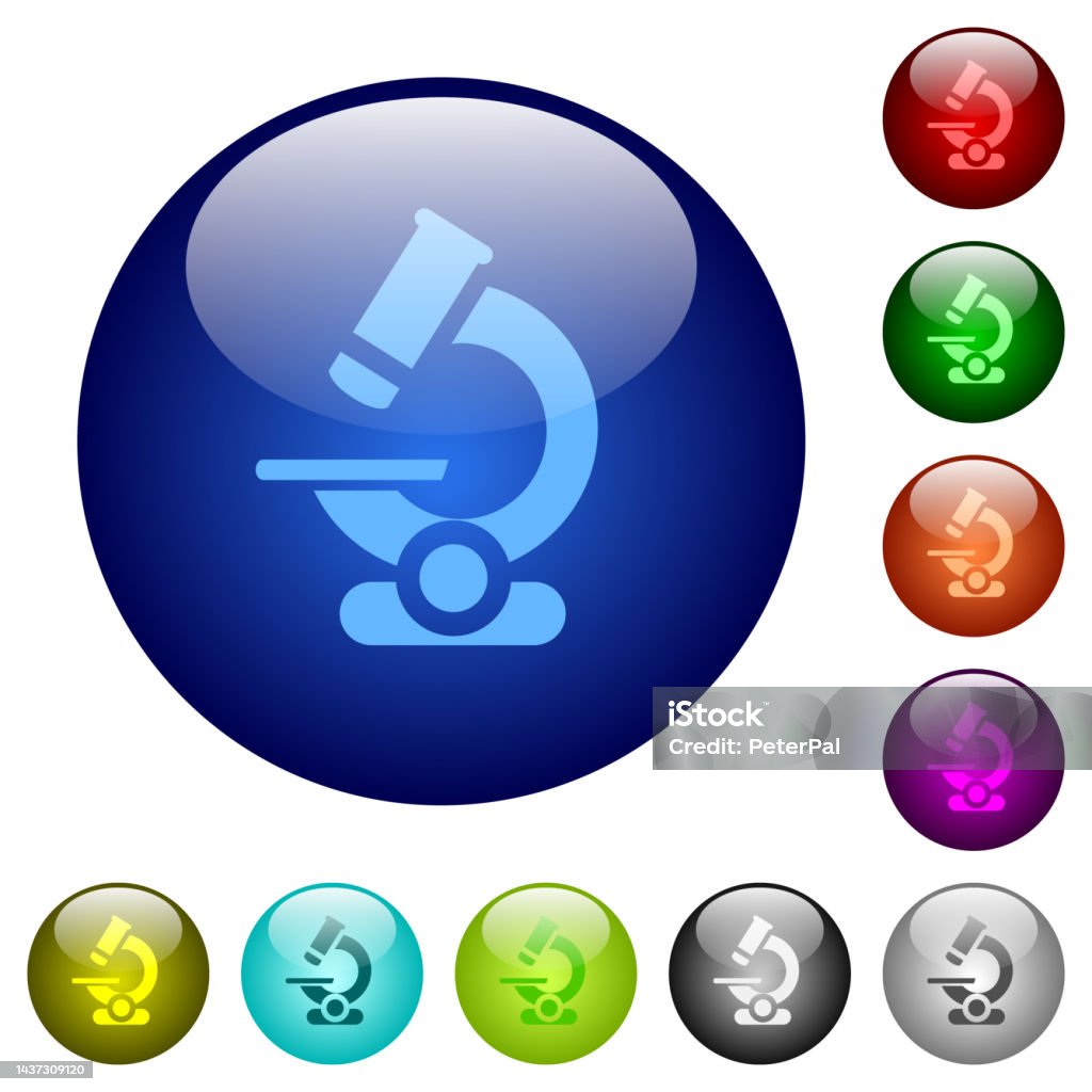 Keyboard Buttons Microscope Microscope Color Glass Buttons Stock Illustration - Download Image Now ...