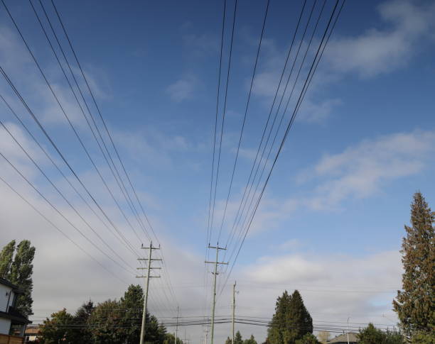 istock Cloudy  Sky above a Utility Row in Canada 1437311333