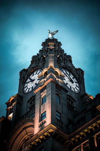 istock Vertical shot of a clock tower in Liverpool, England 1437312053
