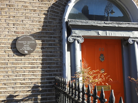 28th October 2022, Dublin, Ireland. The house on Lower Baggot Street that artist Francis Bacon was born in 1909.