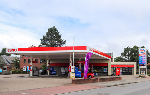 Kiel, Germany - 07. July 2022: An Esso gas station on a sunny day