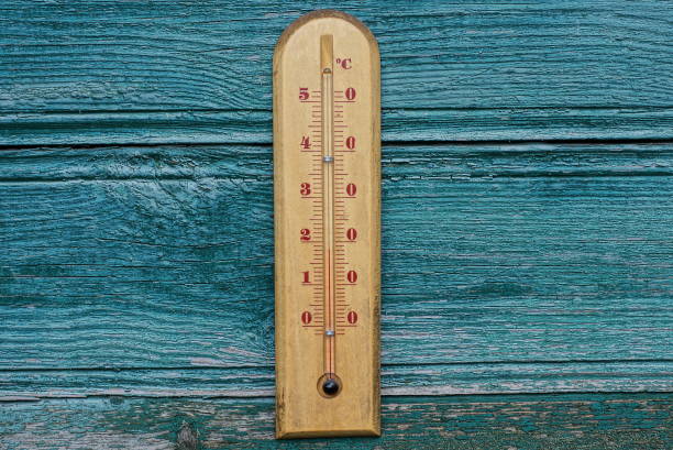 istock one brown thermometer hanging on a green wooden wall 1437327408