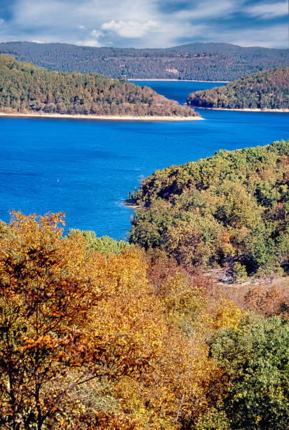 Beaver Lake Arkansas Ozarks Fall Autumn Colors stock photo