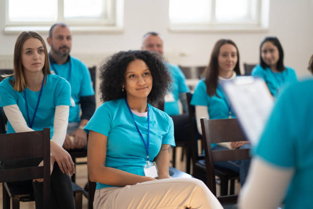istock Teamtalk for a group of charity workers 1437334756