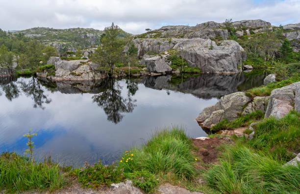 istock Mountain lake landscape view, Norway. 1437335919