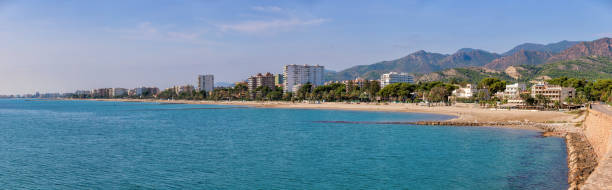 Panorama of Benicàssim in Castellón - Beach View stock photo