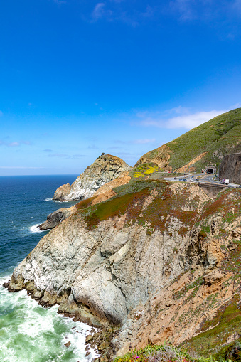 scenic coast at Pacifica with view to the pacific ocean, California, USA
