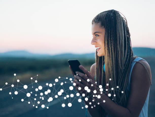 istock Woman using phone, concept for social media 1437343197