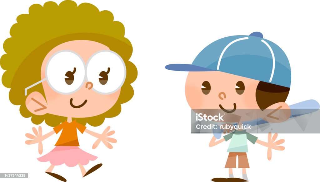 Ilustración de Cuerpo Completo De Niño Y Niña y más Vectores Libres de  Derechos de Adolescente - Adolescente, Adulto, Alegría - iStock
