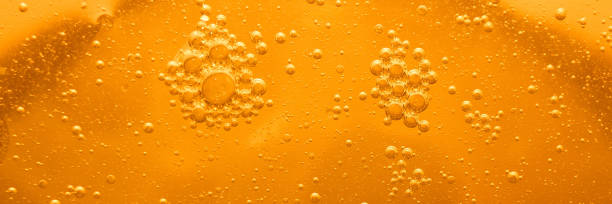 istock Yellow bubbles background, cooking oil emulsion, frying. 1437345167