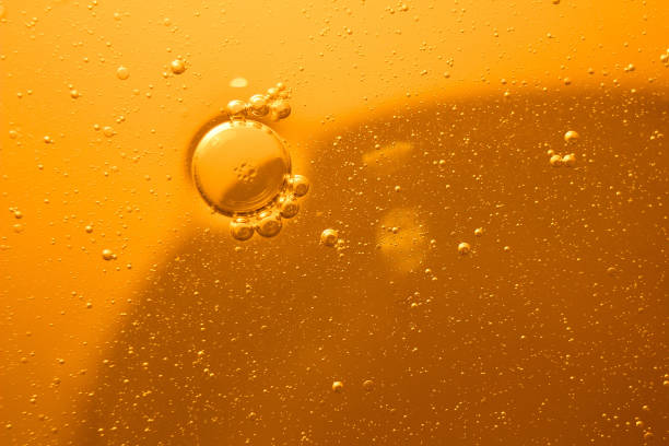 istock Yellow bubbles background, cooking oil emulsion, frying. 1437345208
