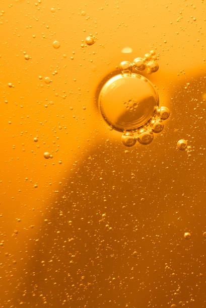 istock Yellow bubbles background, cooking oil emulsion, frying. 1437345321