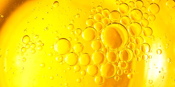 istock Yellow bubbles background, cooking oil emulsion, frying. 1437345457