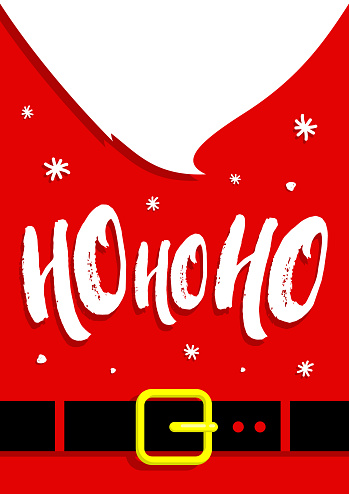 Christmas vector card with Santa. Ho Ho Ho vector concept.