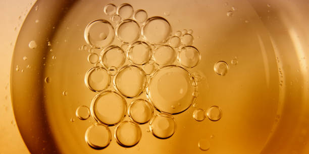 istock Yellow bubbles background, cooking oil emulsion, frying. 1437346060